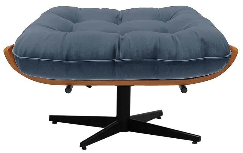 Puff Giratório Costela Suede Base Giratória Preto - D'Rossi - Azul Marinho