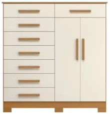 Cômoda Para Quarto 2 Portas 125cm Verona Off/Cinamomo - Albatroz