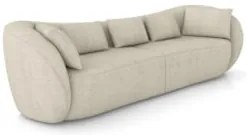 Sofá 3 Lugares 252cm Orgânico Pé Madeira Yume Linho Off White Z55 - Mp