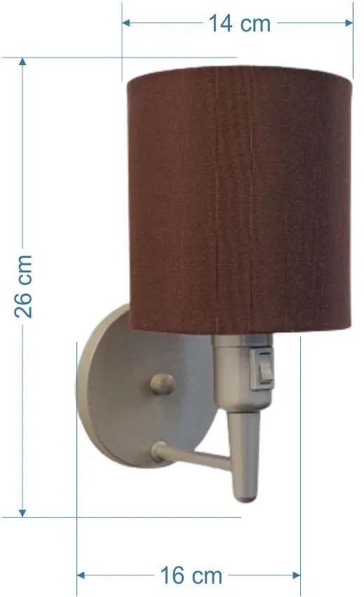 Arandela Cilíndrica Md-2030 Cinza Com Liga e Desliga Cúpula Café - Bivolt