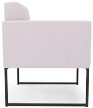 Poltrona Para Sala Base Industrial Preto Ana Bouclé Rosê - Ibiza