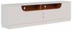 Rack Bancada Para TV 75 Pol 200cm Brescia Off White/Freijó C05 - Mpoze