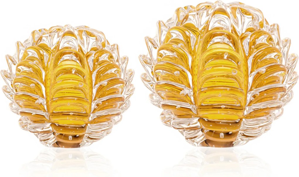 Par de Esferas Murano Sensation P + M - Ambar  Ambar