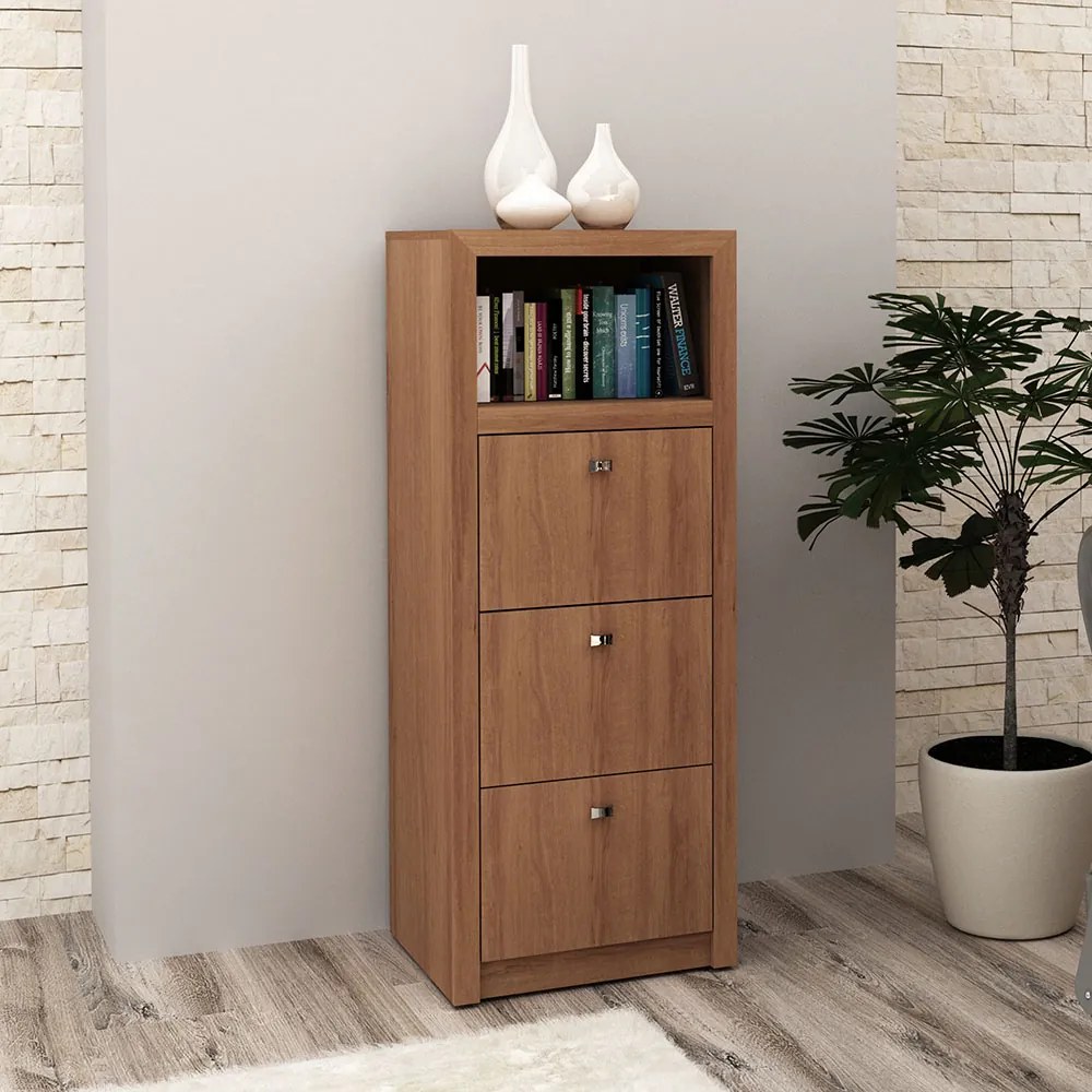 Armário Arquivo para Escritório Home Office ME4118 MDP Amendoa G69 - Gran Belo