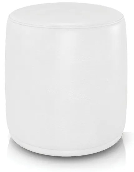 Puff Redondo Orgânico para Sala Malu Sintético PU M11 - D'Rossi - Branco