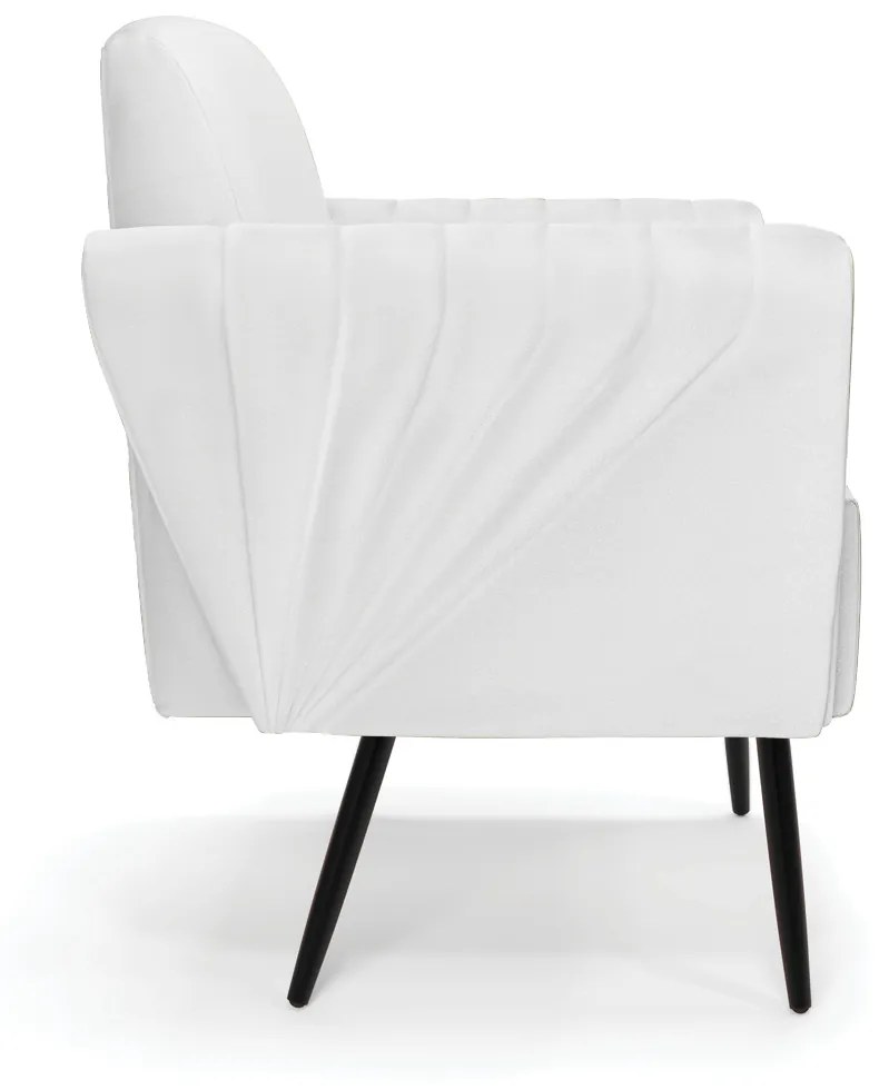 Sofá Namoradeira com 2 Poltronas Pés Palito de Ferro Bruna Corino D01 - D'Rossi - Branco