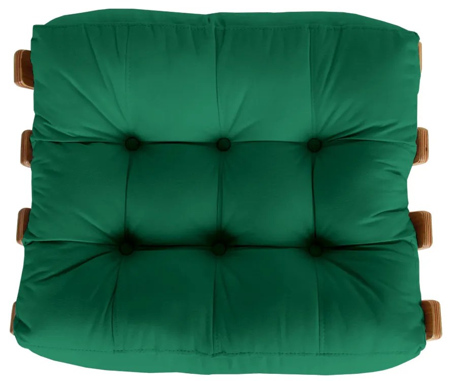 Puff Decorativo Sala de Estar Costela Rib Suede Verde Bandeira