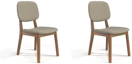 Kit Com 2 Cadeiras De Jantar Detroit Nature/Areia - Tebarrot Móveis