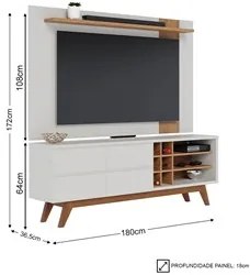 Rack para Sala Norena com Painel para TV 70 Pol. Amélie C05 Off White