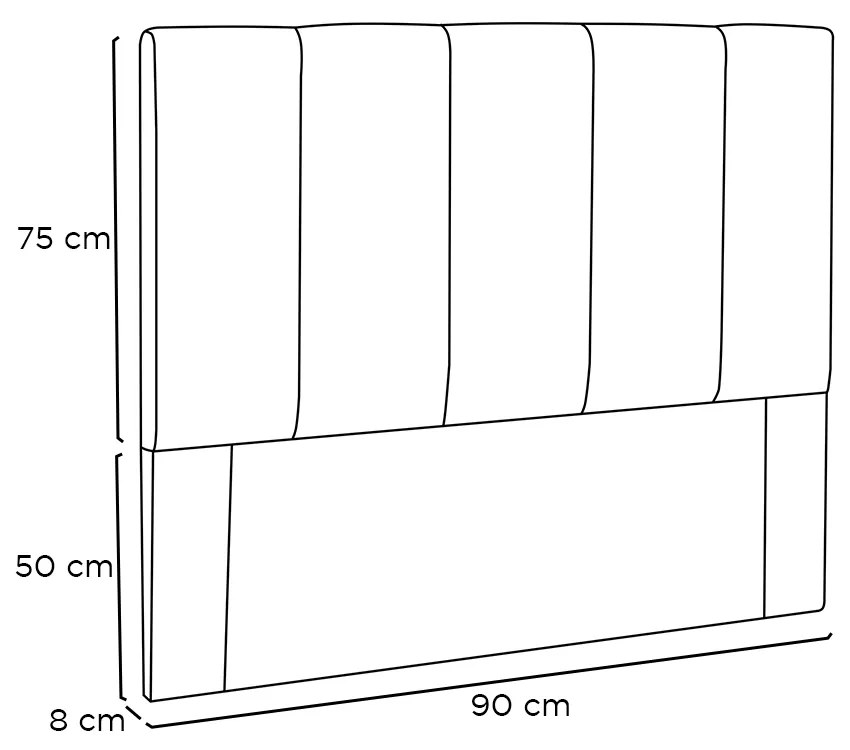 Cabeceira Cama Box Solteiro 90 cm Arizona Veludo S04 - D'Rossi - Uva