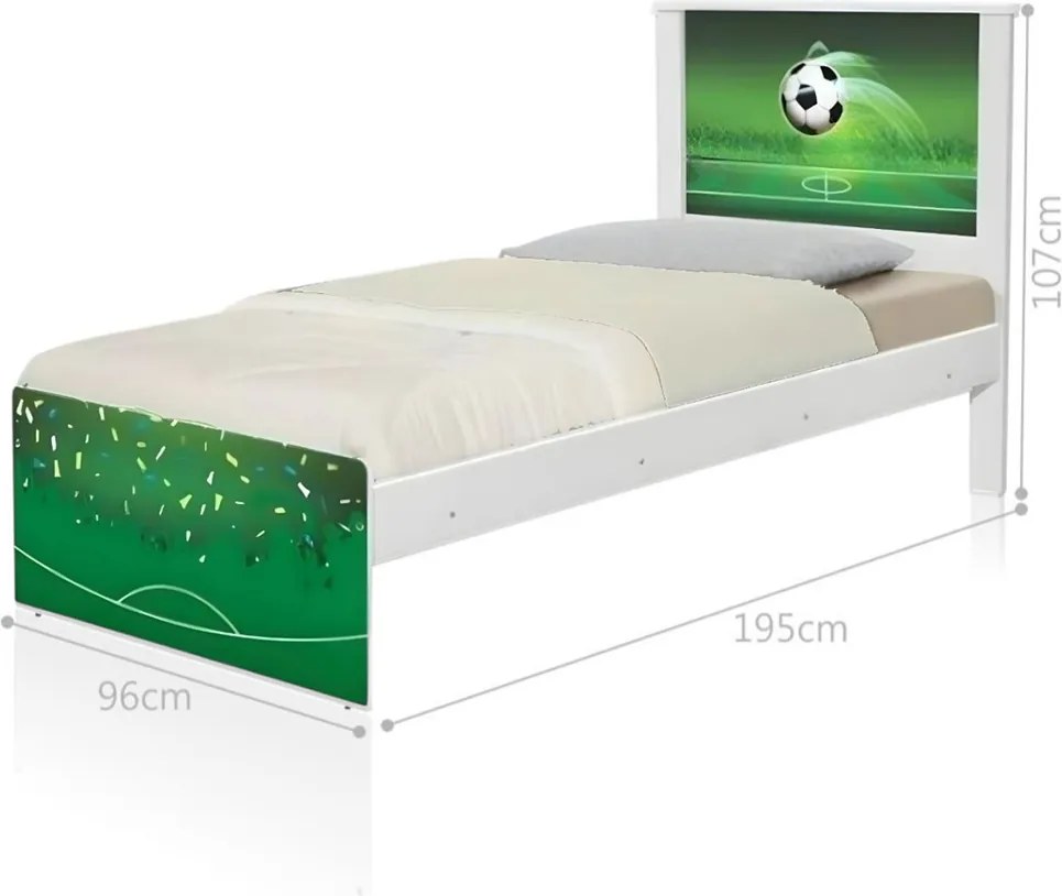 Cama Solteiro Infantil 195x96cm para Quarto Personagens K02 - D'Rossi - COPA FUTEBOL