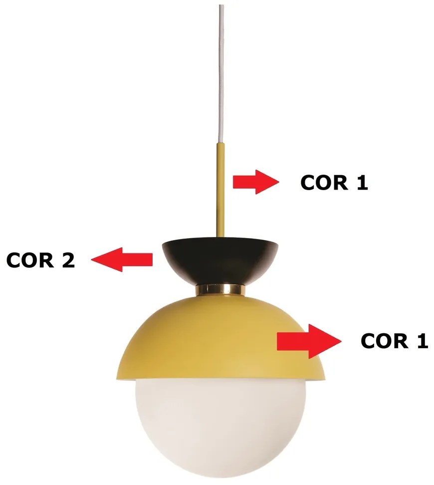 Pendente Bibelô Ø32X33,5Cm Globo 25Cm 1Xe27 / Anel Distanciador Cobre... (FN-F - Fendi Fosco)