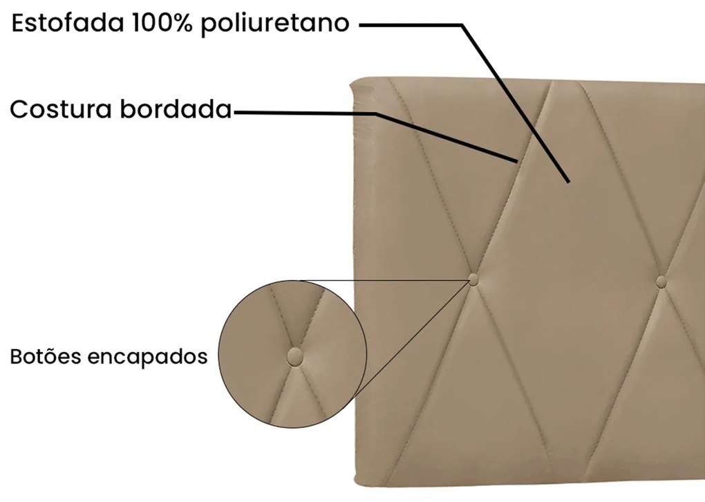 Painel Cama King Serena 195cm Suede - ADJ Decor