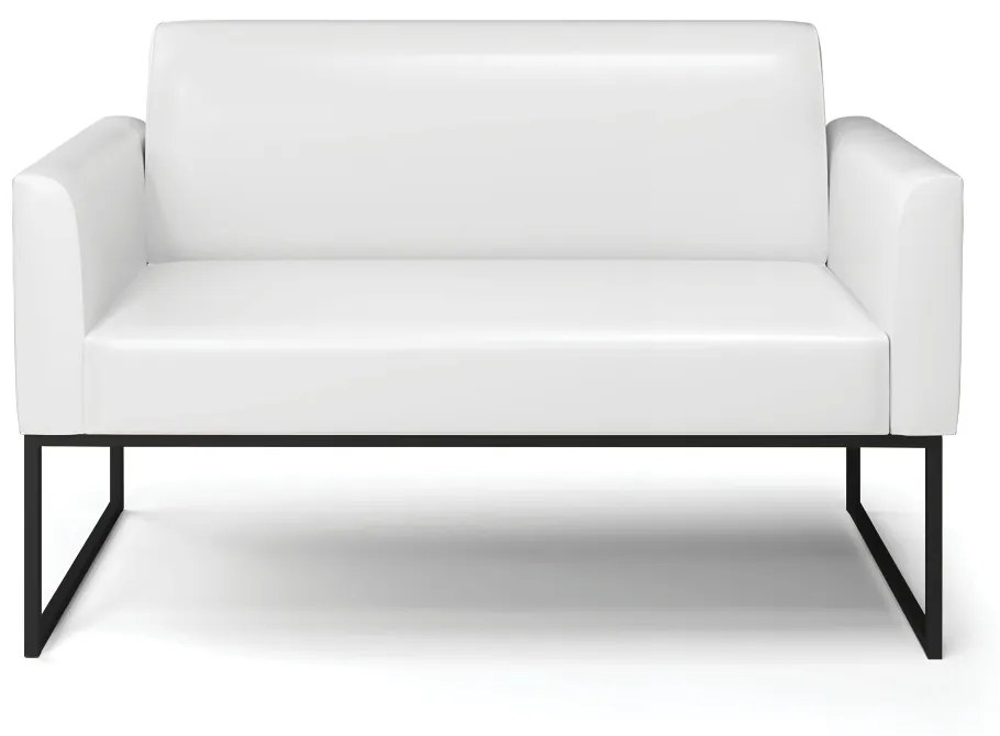 Sofá Namoradeira Base Industrial Preto Marisa Corano D03 - D'Rossi - Branco