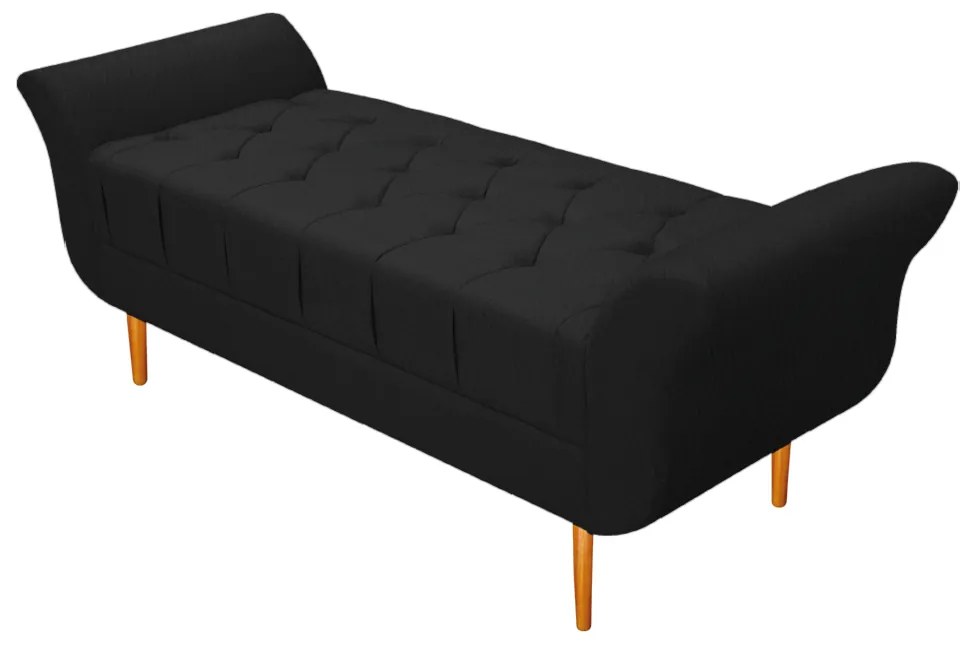 Recamier Estofado Ari 195 cm King Size Suede Preto - ADJ Decor