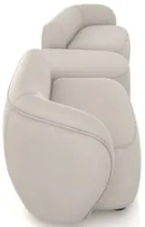 Sofá 3 Lugares Com Puff 252cm Orgânico Lyor Suede Bege Z55  - Mpozenat