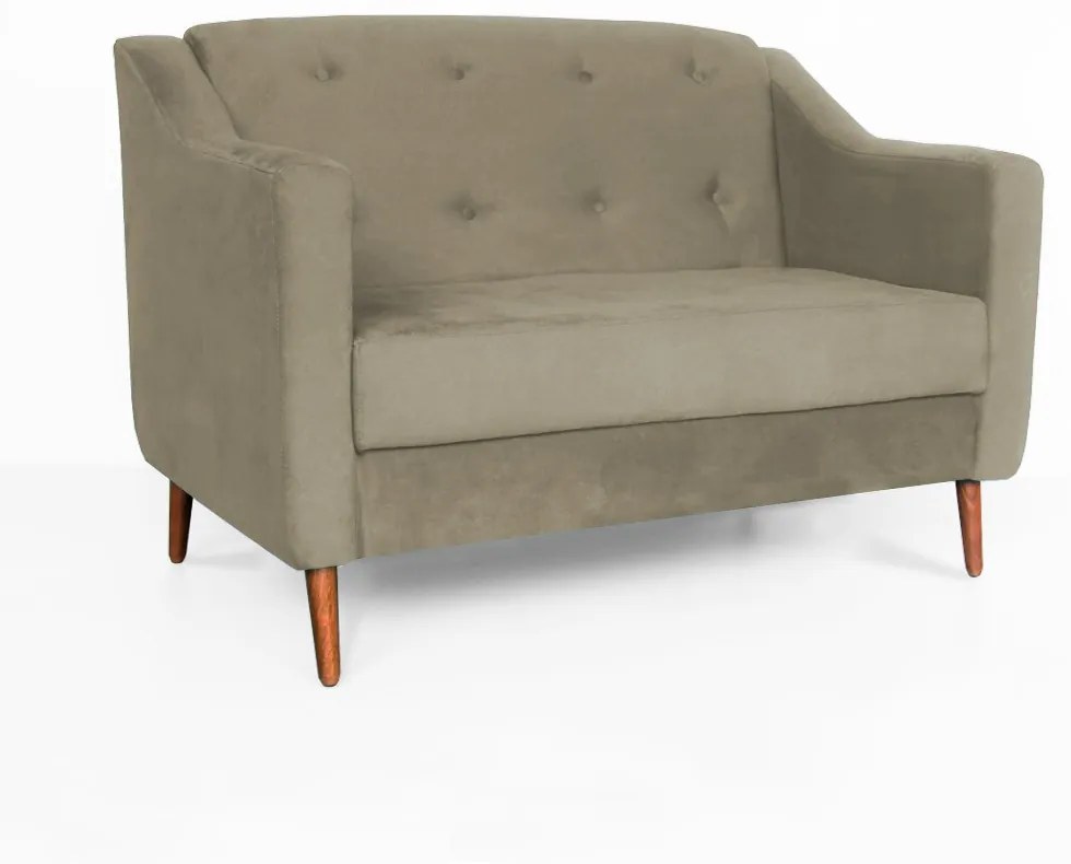 Namoradeira Bruna 1,20 m 2 Lugares Pés Palito Suede Nude
