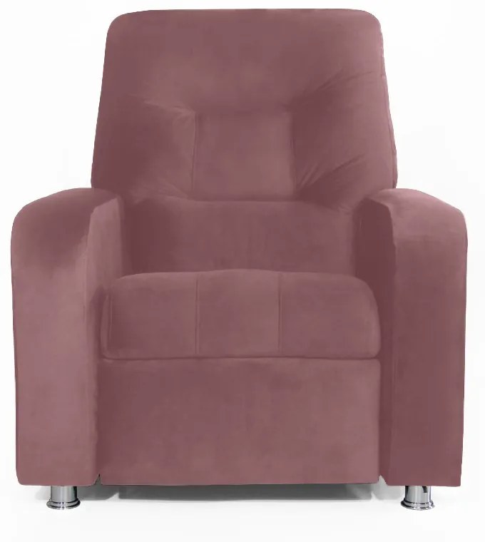 Poltrona Do Papai Reclinável Madri Suede Rosê