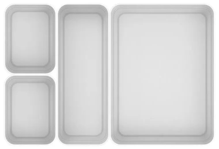 Conjunto Organizadores De Gaveta Logic Mini/M/G - Branco