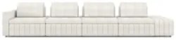 Sofá Ilha e Puff Sala Living 505cm Siesta Z32 Boucle Bege Claro - Mpoz