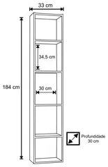 Kit 3 Estantes Livreiro 4 Prateleiras Janaína Branco - AJL Móveis