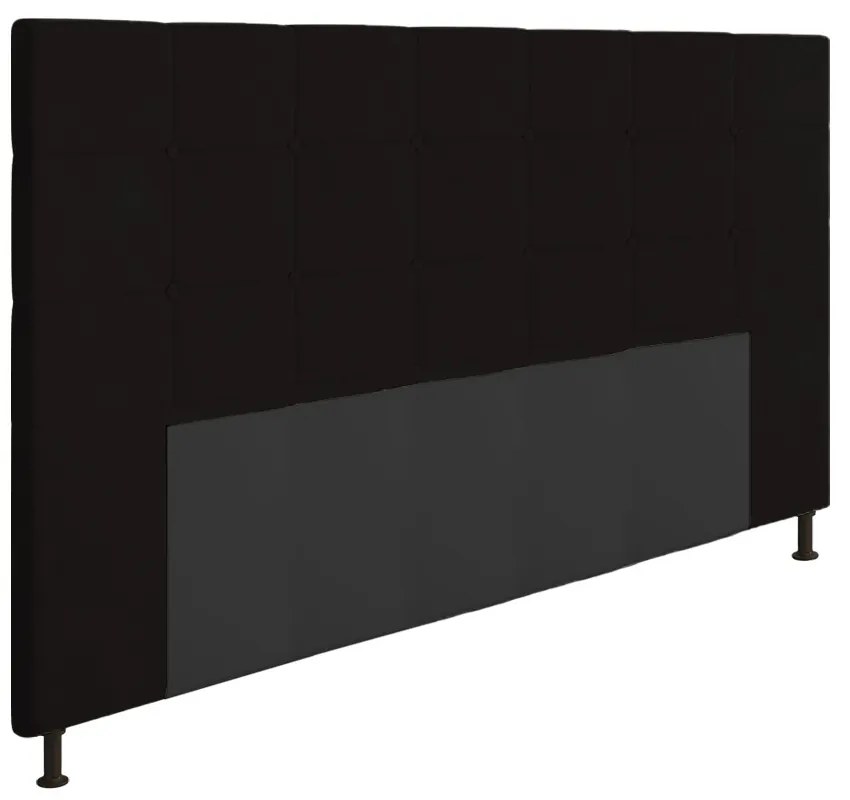 Cabeceira Stambul Para Cama Box King 195 cm Suede - D'Rossi - Preto