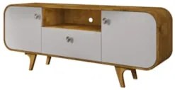 Rack Bancada Para TV 55 Pol 156cm Demi Naturalle/Off B02 - Mpozenat