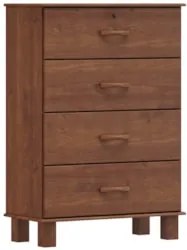Cômoda Para Quarto 79cm 4 Gavetas Pé Madeira Renzo Imbuia F07 - Mpozen