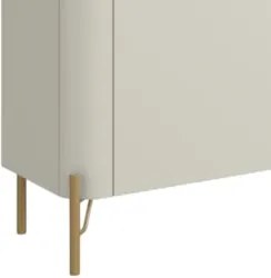 Rack TV 85 Pol 260cm 4 Portas Lisas Blen Luna/Dourado I06 - Mpozenato