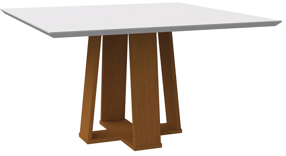 Mesa de Jantar Leka 135 cm Off White Base Ypê - D'Rossi