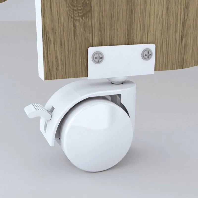 Berço 3 em 1 Mini Cama Pão de Mel em MDF - Branco/Rustico