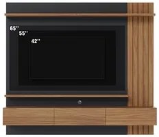 Painel Home Suspenso para TV 70 Pol. 180cm Buriti C05 Noce Milano/Pret