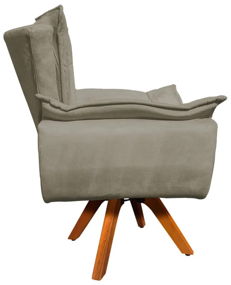 Poltrona Sala de Estar Giratória MM30 Kit 2 Opala Suede Marrom Rato