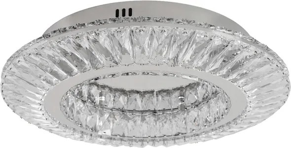 Plafon Led De Sobrepor Aço Inox Cromado 40w 3000k Glaces