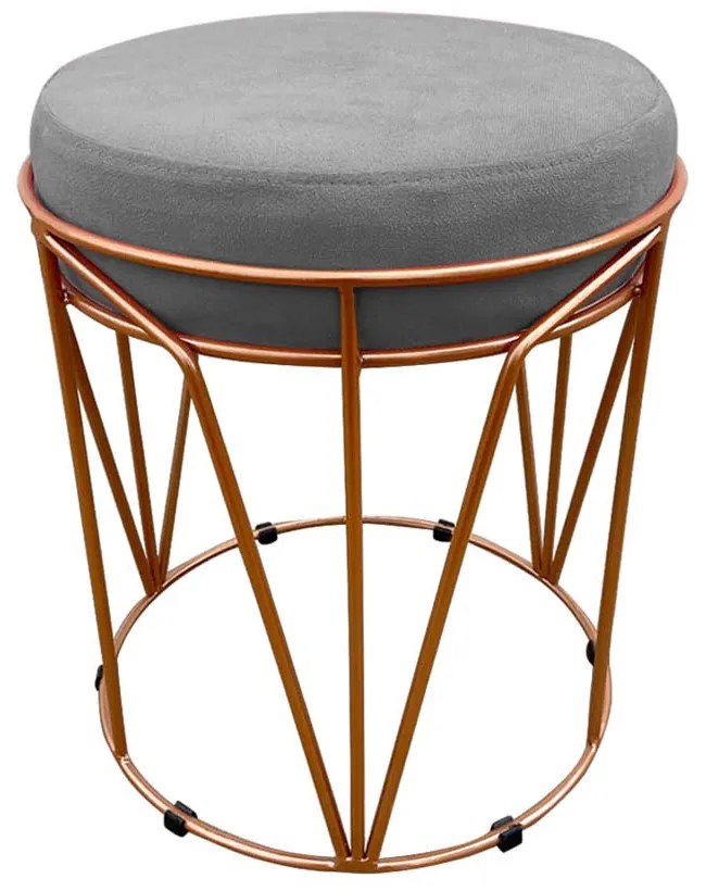 Puff Multiuso com Mesa Babu 2 em 1 Suede Base Cobre D'Rossi - Grafite