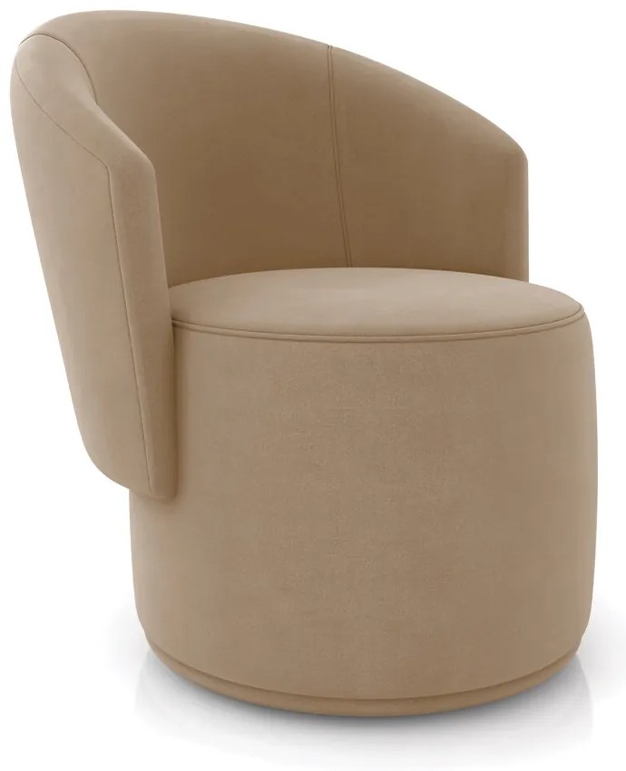 Poltrona Decorativa Orgânica Fixa para Sala Malu Suede M11 - D'Rossi - Marrom Rato