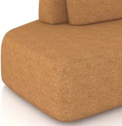 Sofá Ilha Com Chaise 589cm Living Moby Boucle Telha/Grafite Z08 - Mpoz