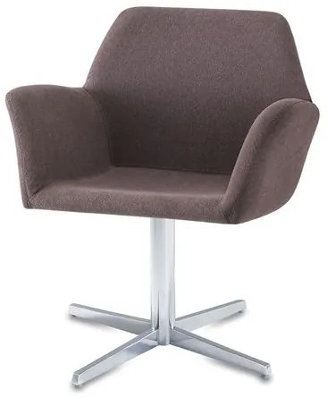Poltrona Miro Assento Estofado Rustico Marrom Base Fixa em Aluminio - 55872 Sun House