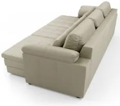 Sofá Retrátil 4 Lugares Para Sala 332cm Dijon Couro Creme S07 - Mpozen