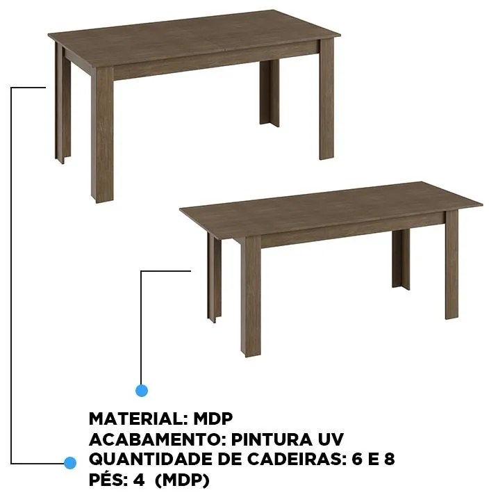 Mesa De Jantar Elástica Extensível Mdp 4 Pés - Ameixa Negra