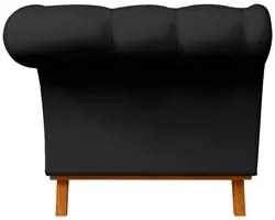 Sofá 150cm 2 Lugares Base Madeira Império C-300 Veludo Preto - Domi