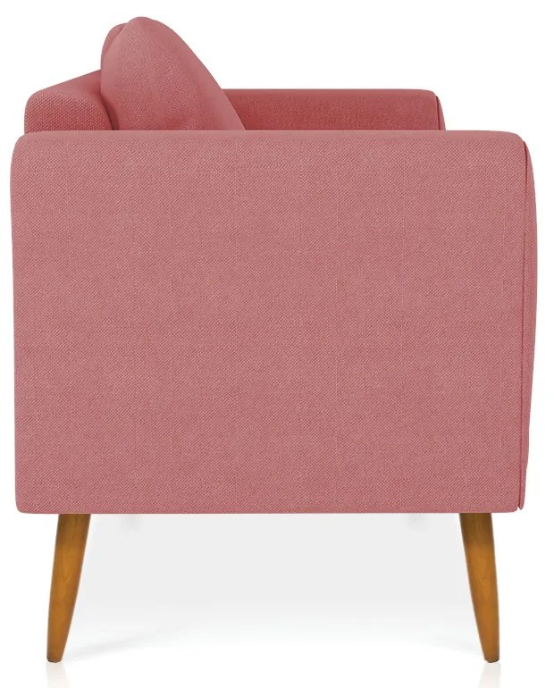 Namoradeira 02 Lugares Marilia Linho Whisky Rose A106 Pés Palito Castanho - D'Rossi