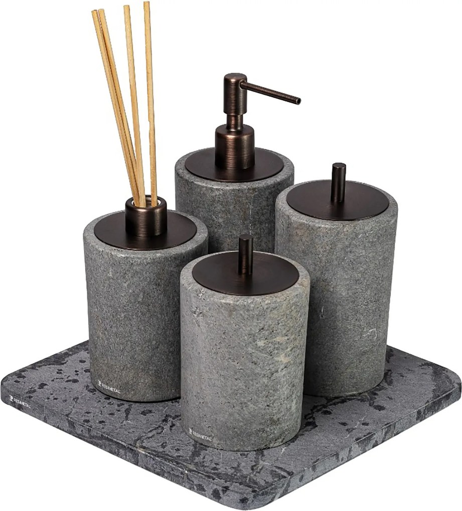 Conjunto Banheiro 4 Pçs Petra Bronze Escovado