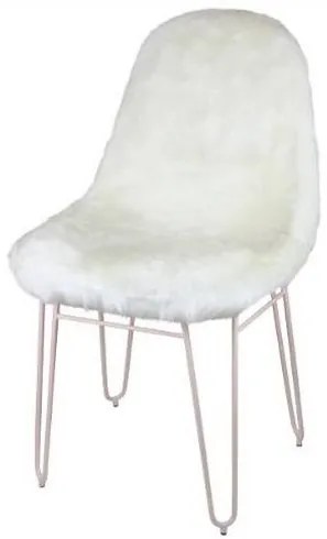 Cadeira Invisi Pele Sintetica Branca Base Aco 45 cm - 47025 Sun House