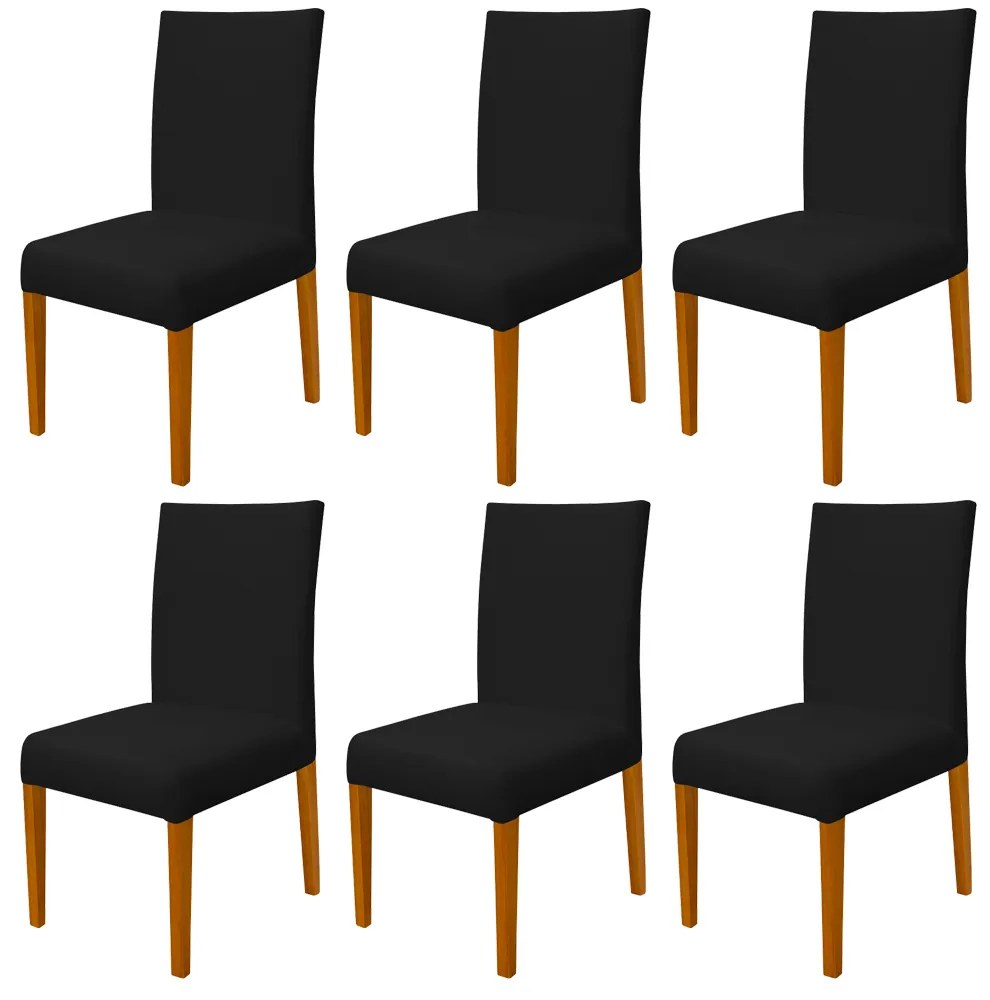 Kit 6 Cadeiras de Jantar Milan Veludo Preto