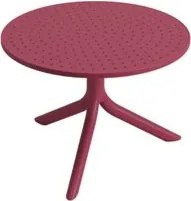 Mesa Redonda de Apoio Livy Aurah 60x43cm Marsala Polipropileno Plaxmetal