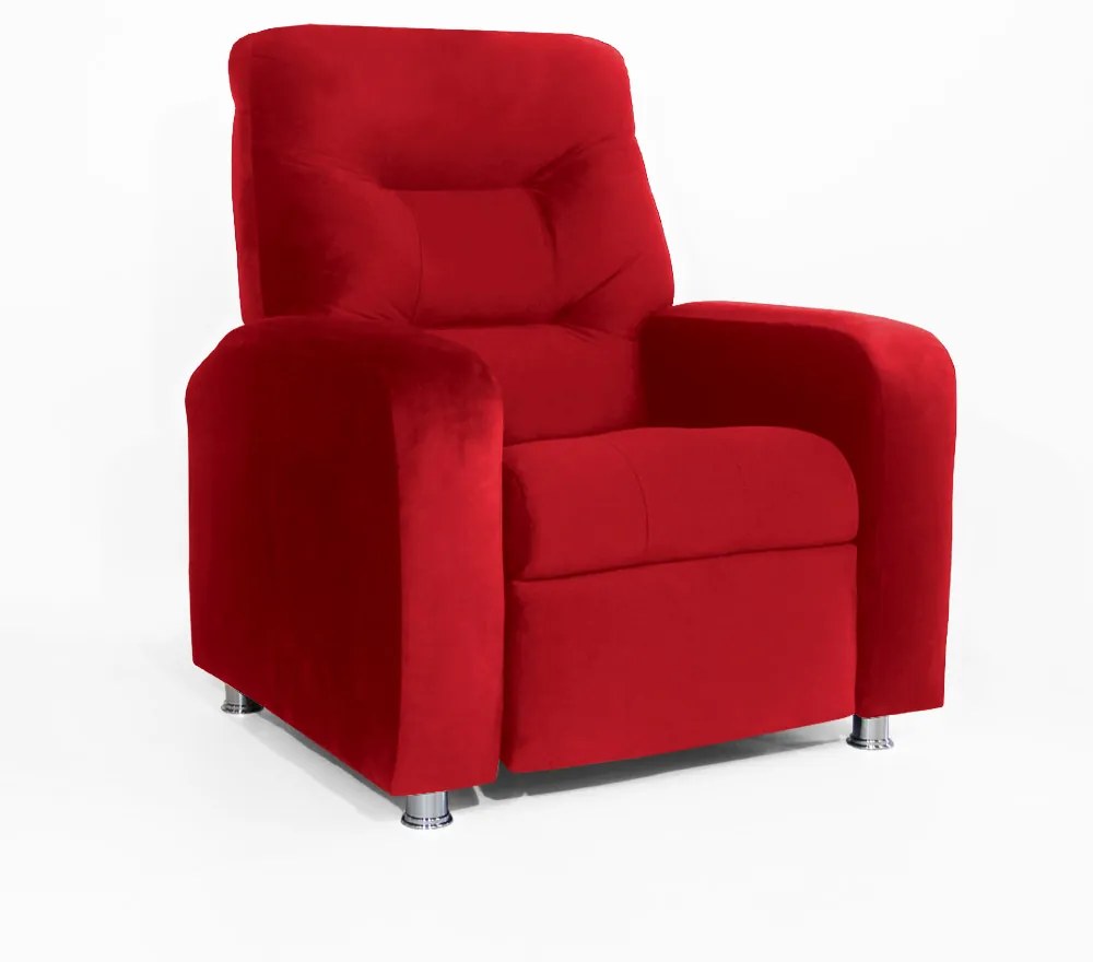 Poltrona Do Papai Reclinável Madri Suede Vermelho
