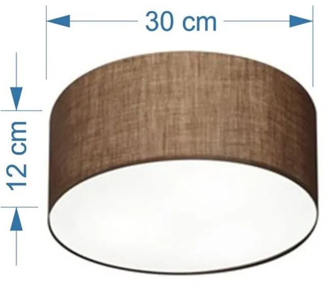Plafon Cilíndrico Md-3010 Cúpula em Tecido 30x12cm Café - Bivolt