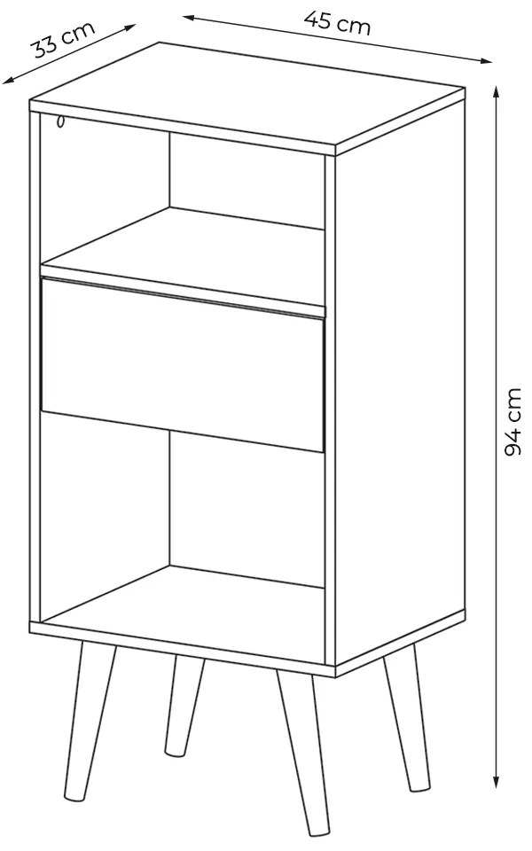 Estante para Escritório Sala de Estar E1715 MDP Natural/Off White G69 - Gran Belo