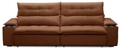 Sofá Retrátil 3 Lugares com Porta Copo 230cm Malta F05 Veludo Terracot